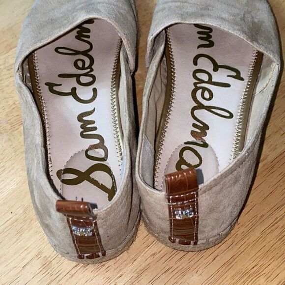 Sam Edelman Carrin Platform Espadrilles tan suede leather 7.5W - Picture 6 of 8